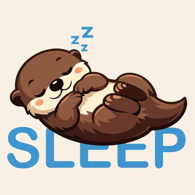 Sleeping Otter Sleep Cartoon Cute