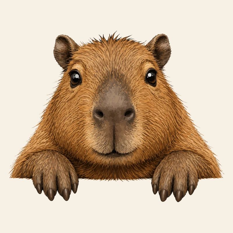 Dessin animé capybara en peluche