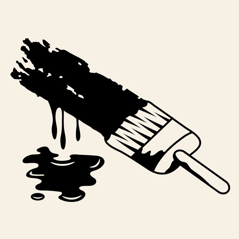 A brush and dripping paint