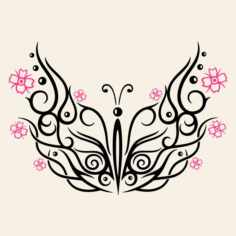 Butterfly with cherry blossoms