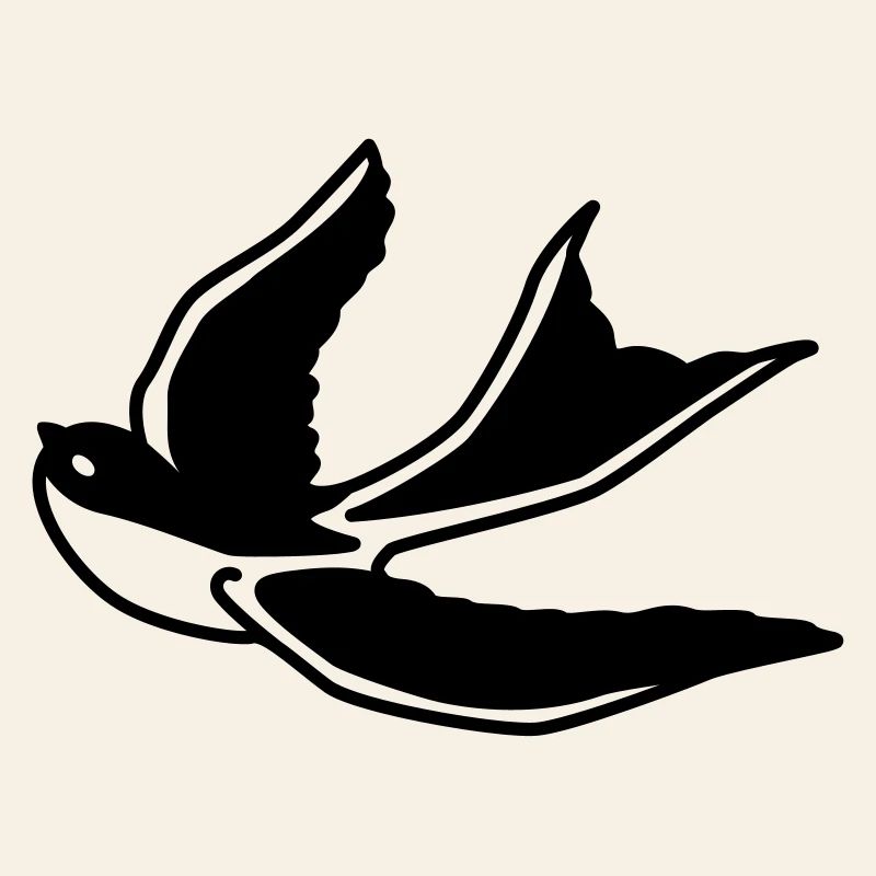 Schwalbe – Eleganter Vogel im Flug als Silhouette