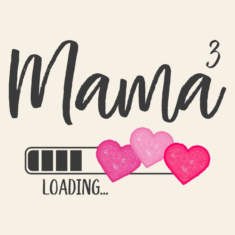 Mama hoch 3 Drillingsmama Drillinge Loading Herz