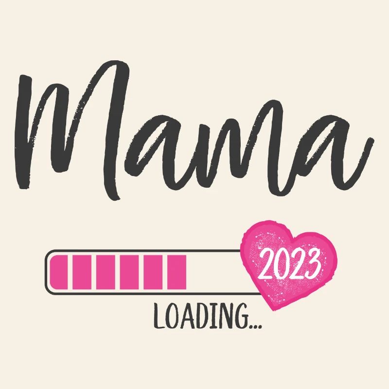 Mama Loading 2023 Herz Mädchen Rosa Werdende Mama