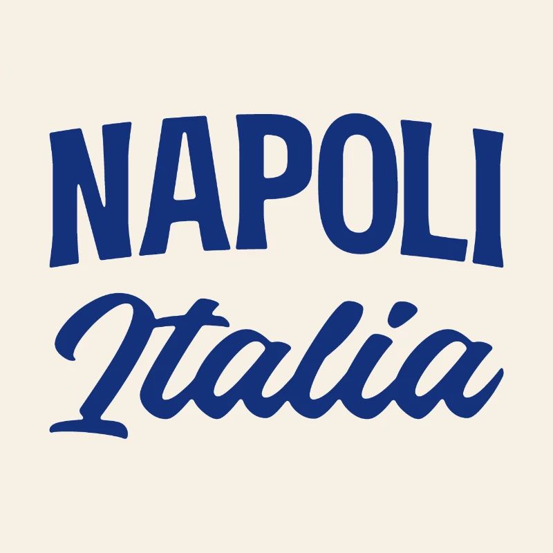 Napoli Italia Script in Blau