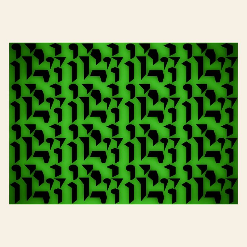 Deco pattern shapes and objects in green-black