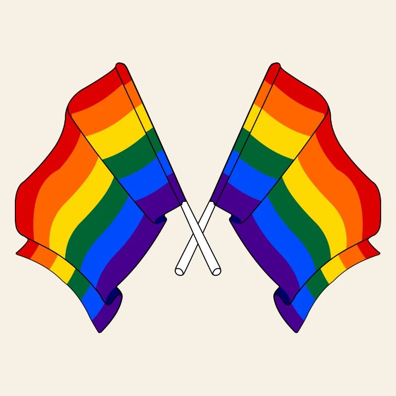Zwei Regenbogenfahnen