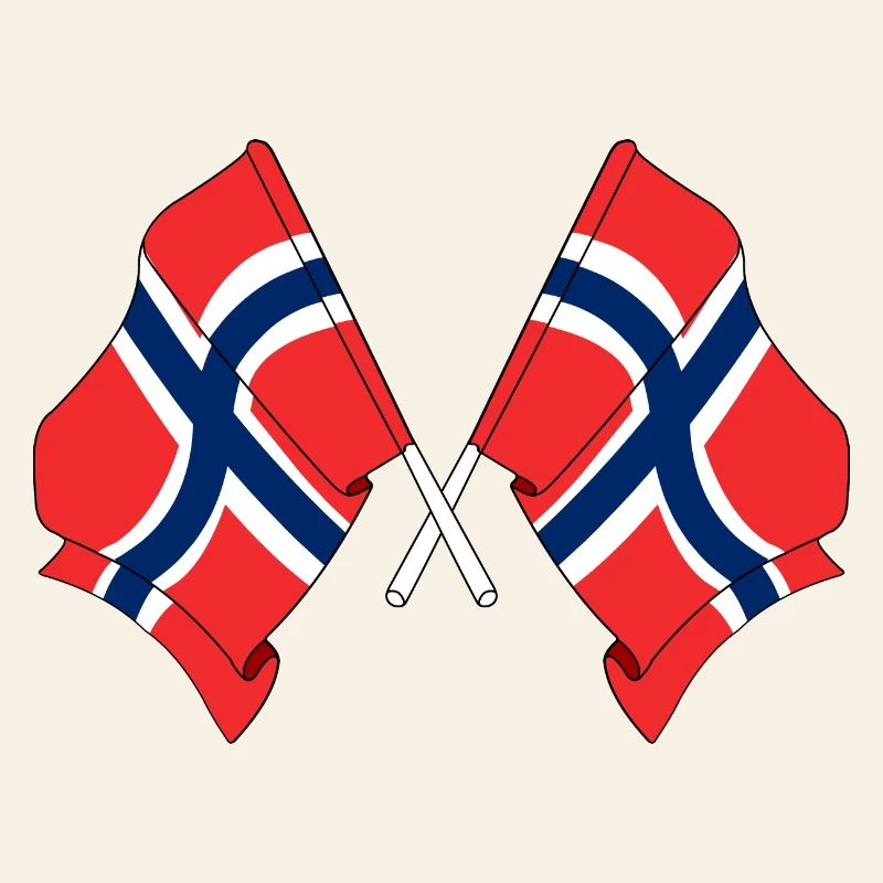 Deux drapeaux Norvège