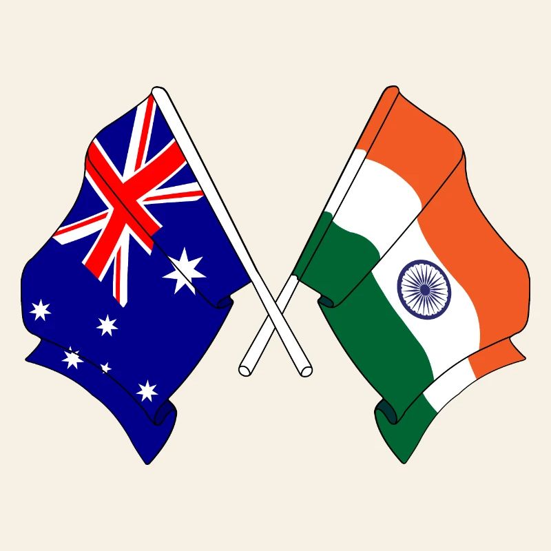 Drapeau de l’Australie et drapeau de l’Inde