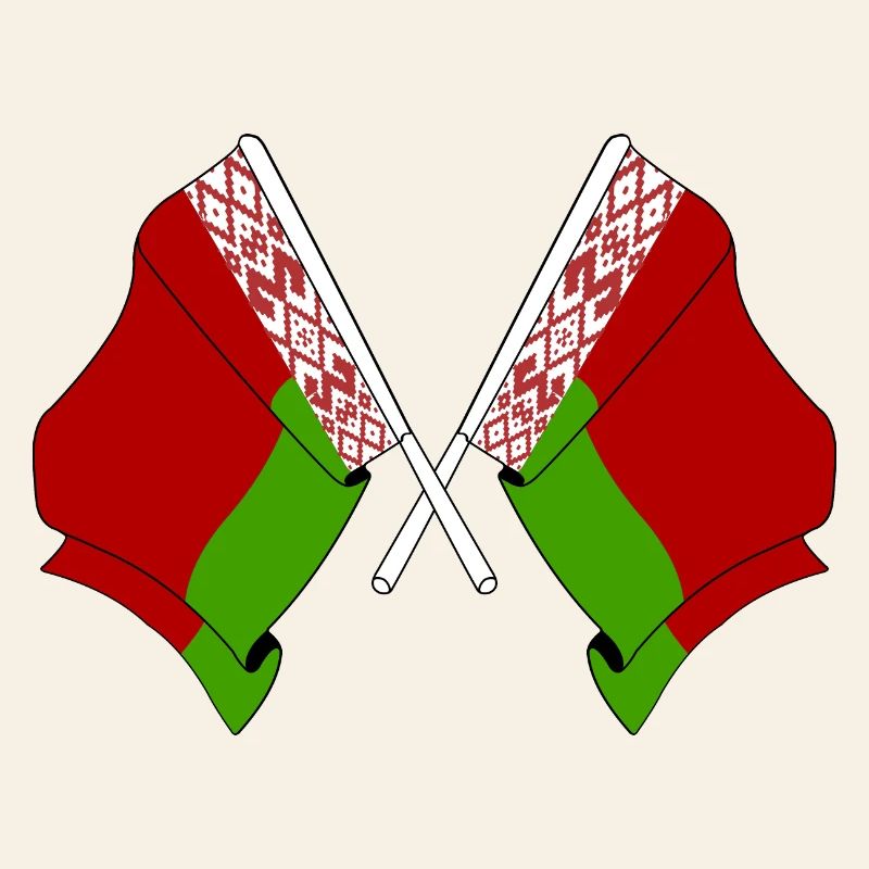 Two flags crossed from White Russia