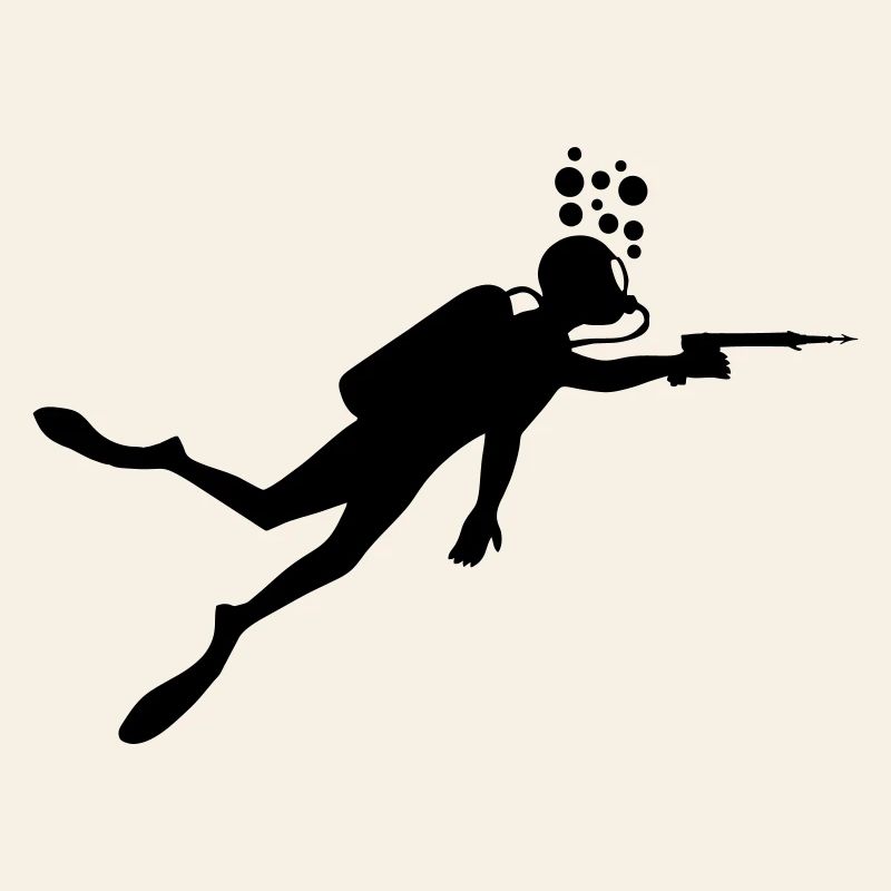 Diver with speargun