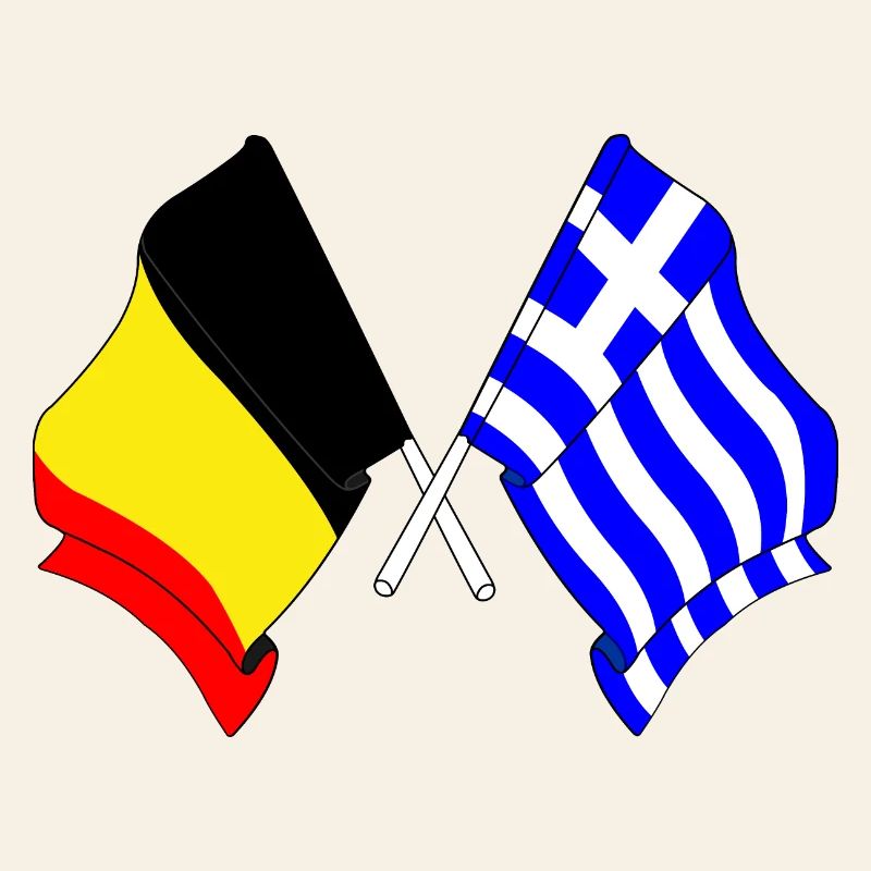 Drapeau Belgique, drapeau Grèce
