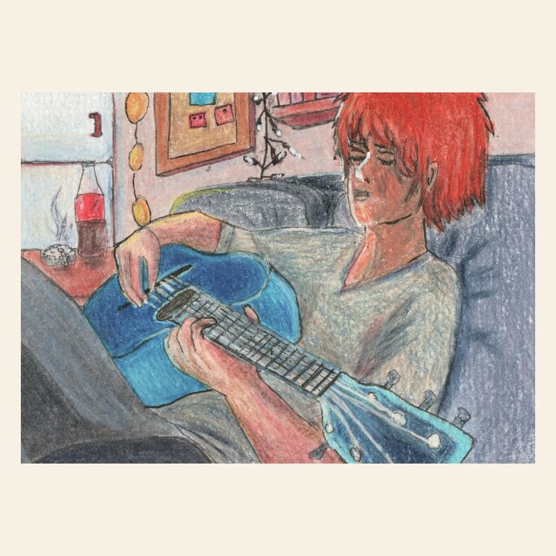 Guitare bleue