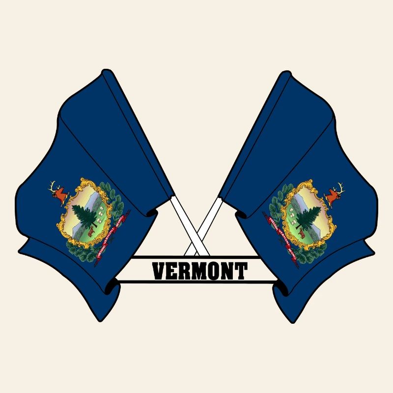 Two flags text VERMONT