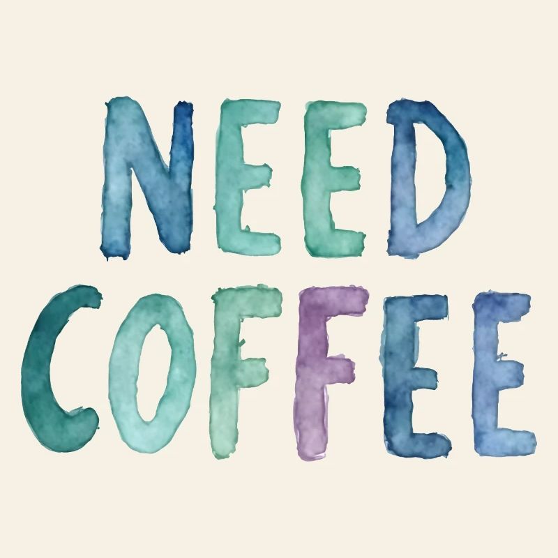 Brauche Kaffee Aquarell Text