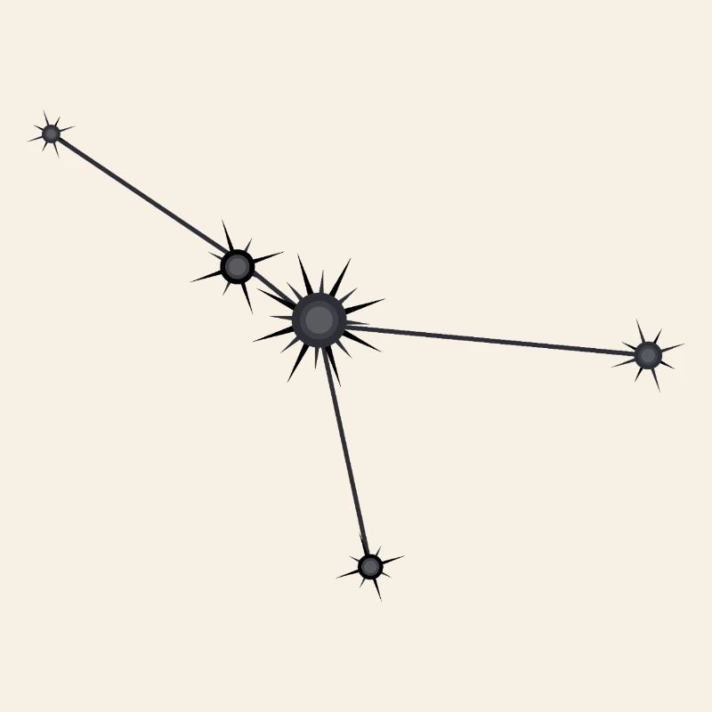 Krebs Stern Konstellation Sternzeichen Schwarz & Grau