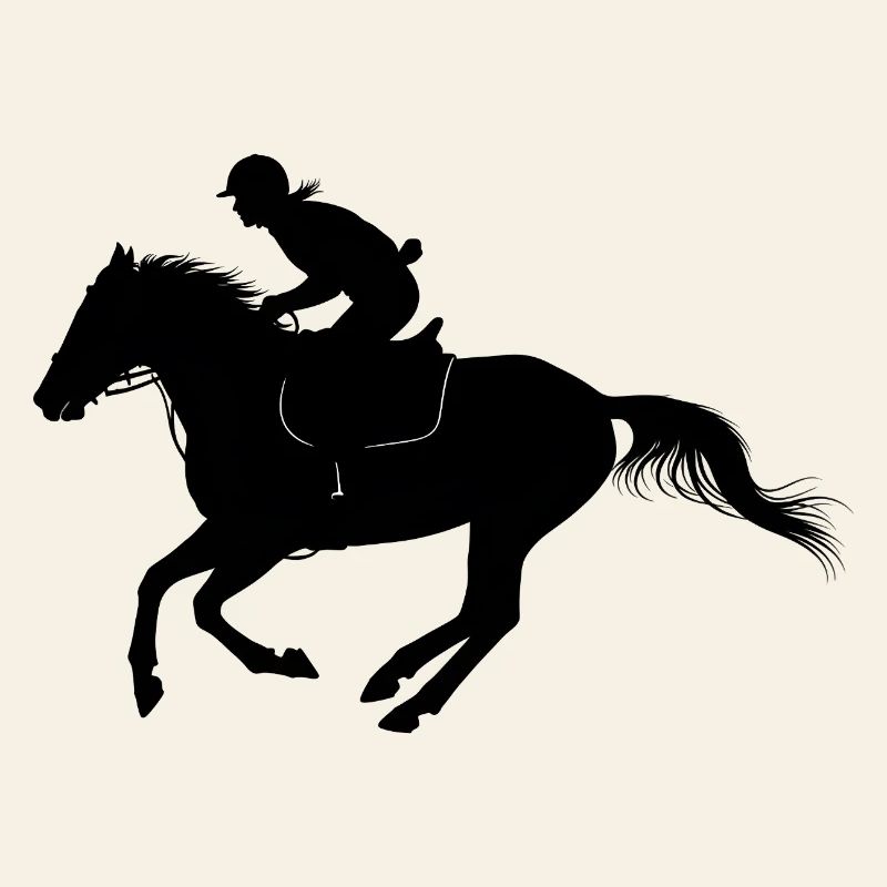 Cheval Élégant Silhouette Noire