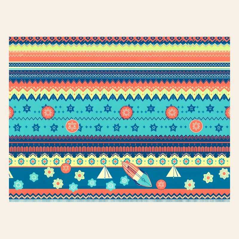 Farbenfroher Boho Wintermuster