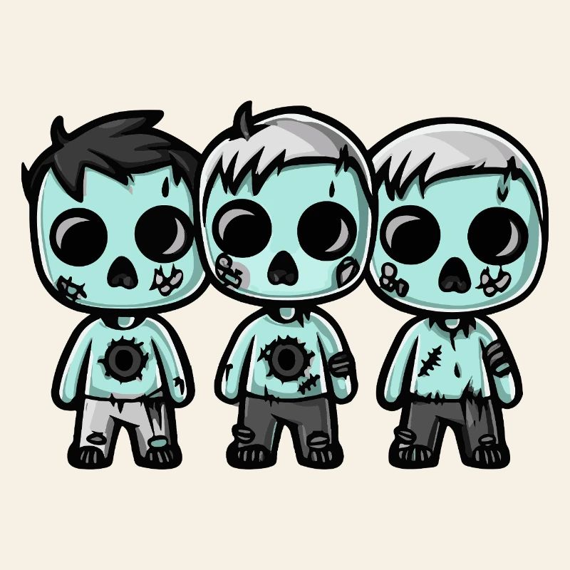 Zombies Halloween Cute Comic