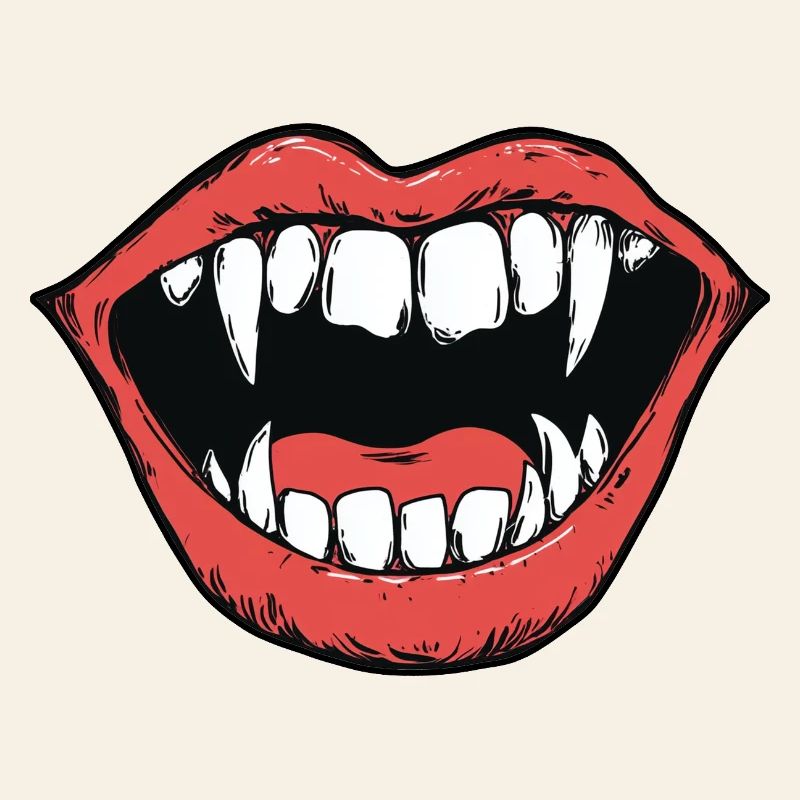 vampire mouth, sharp teeth, bite