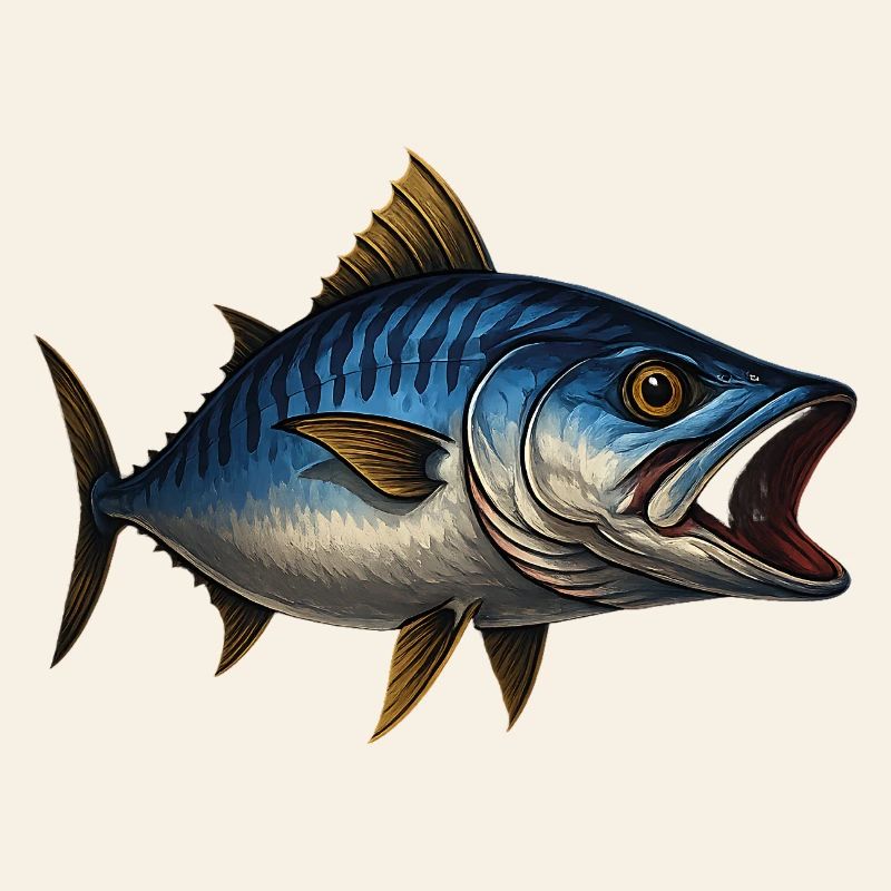 Dynamischer Blauflossen-Thunfisch Illustration