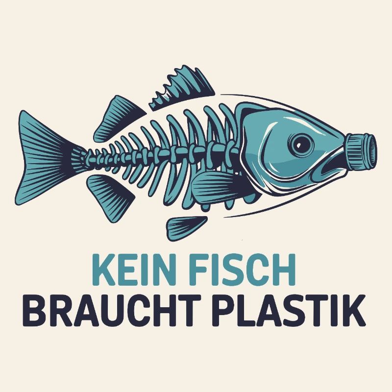 No fish needs plastic, environmental protection motif