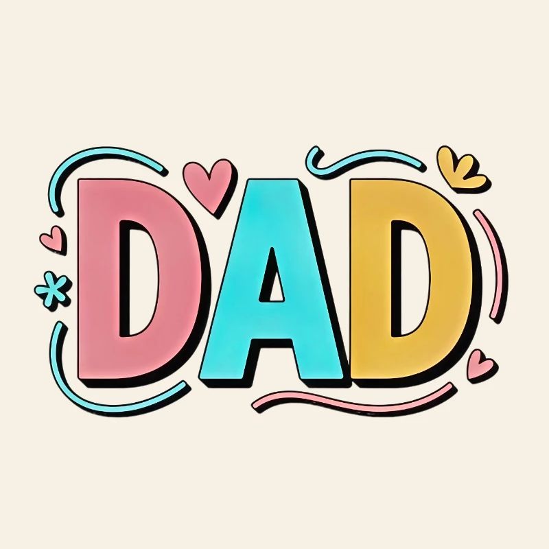 Pastel Gradient Dad Hearts Design