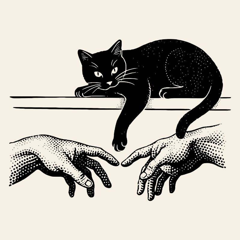 Erschaffung Adams mit störender Katze