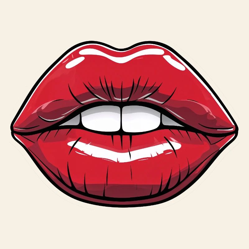 Kissable Lips Comic Style Lip Red