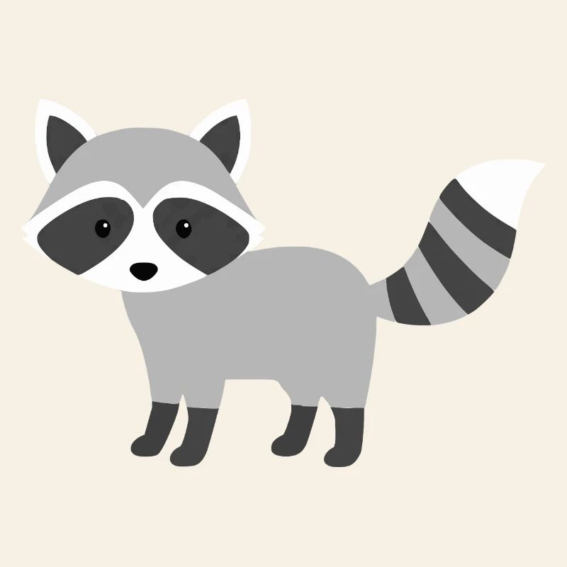 Cute curious racoon minimalist style
