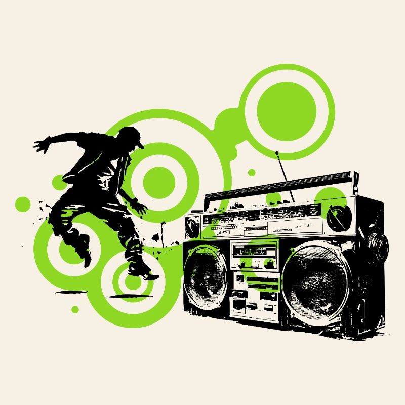 Circles Lime Abstract Black Dancer Hip Hop