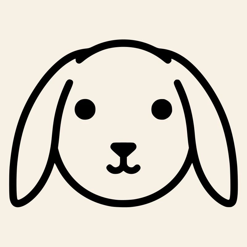 Cute floppy ear bunny rabbit head