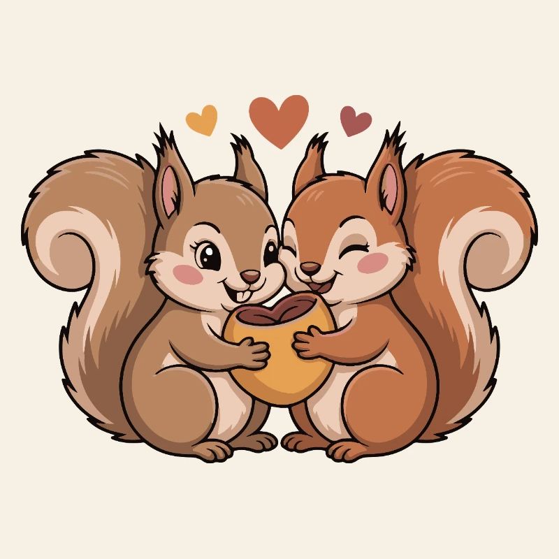 Squirrel Couple Love Valentine's Day