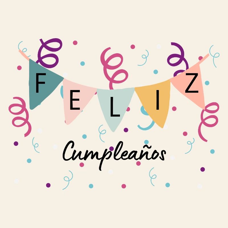 Feierlaune mit Wimpelkette - Felix Cumpleanos 
