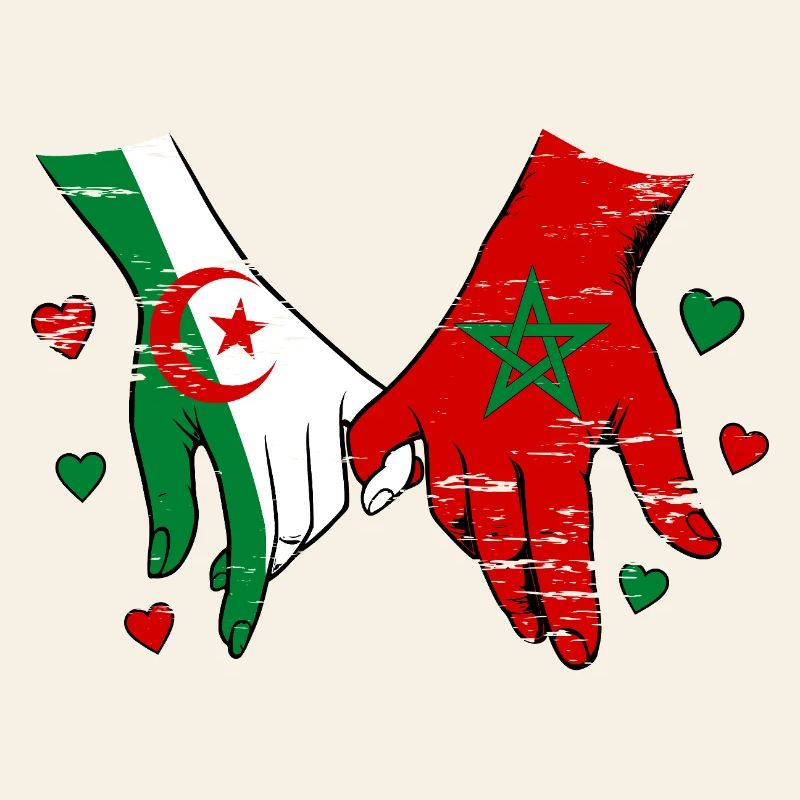 Prise de main du drapeau Algérie Maroc
