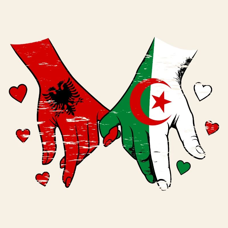 Drapeau de l’Algérie tenant la main utilisé