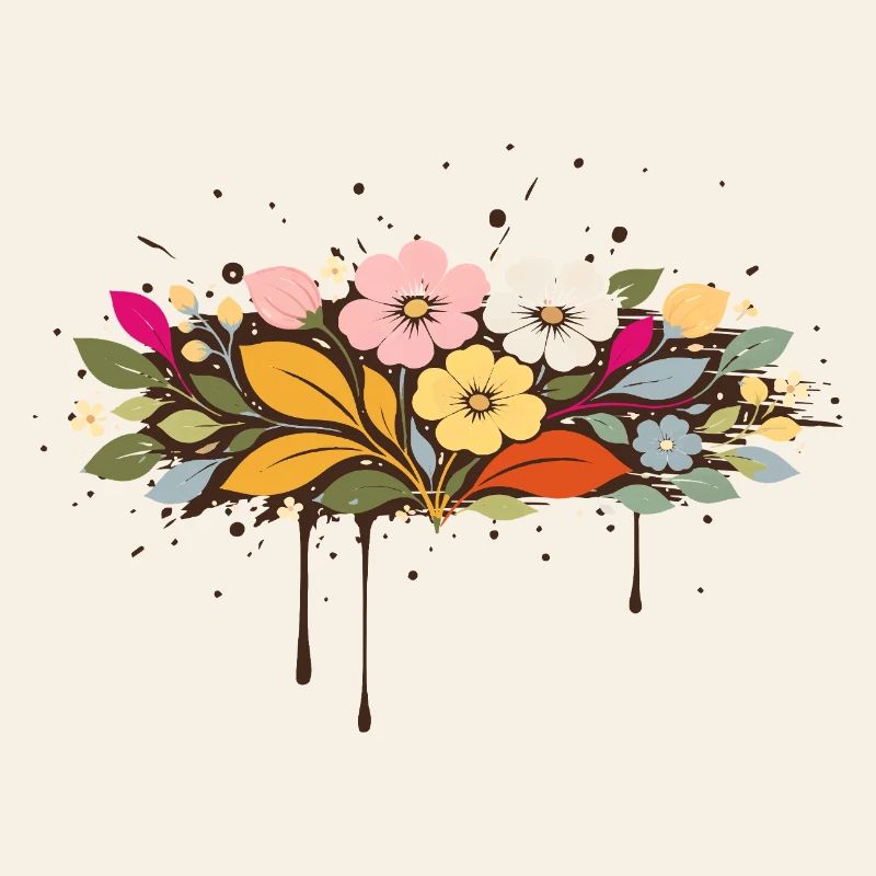 Illustration de fleurs graffiti florales