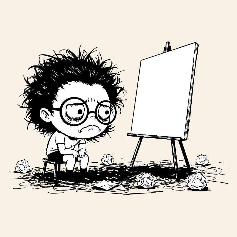 Künstler Creative Blocking Empty Canvas Manga