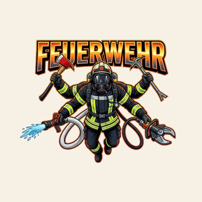 Feuerwehrheld Motiv Brandbekämpfer