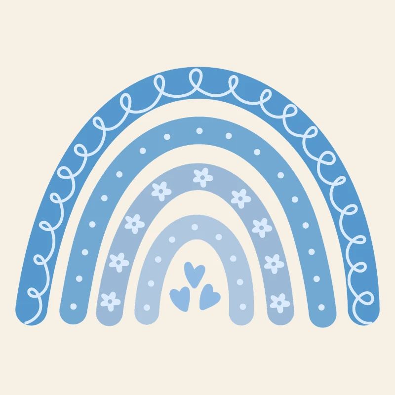 Boho Regenbogen blau