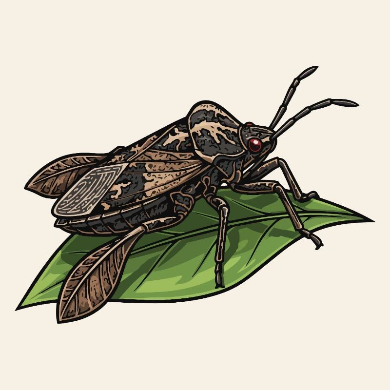 Punaise Eau Geante Giant Water Bug Leaf