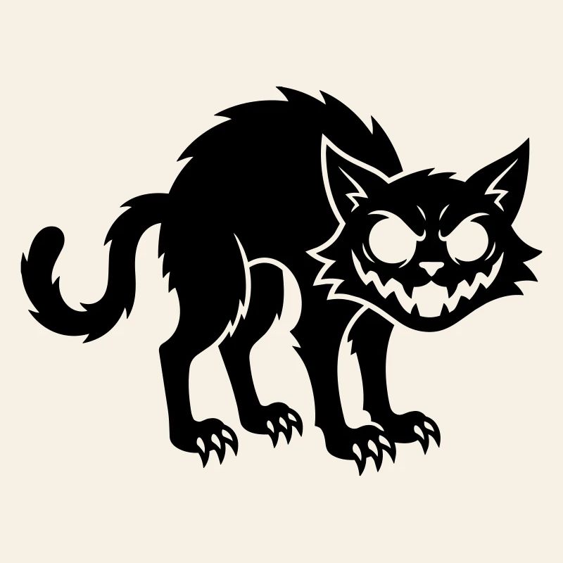 Chat noir en colère
