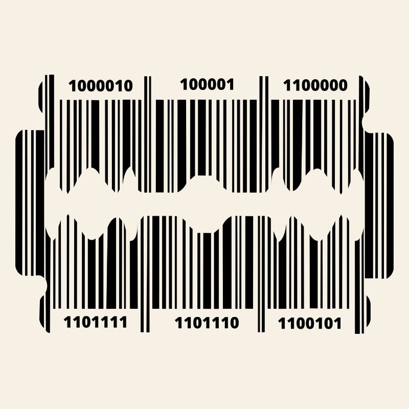 Rasierklinge mit geheim Code