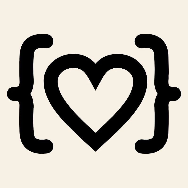 Herz des Programmierer-Code-Logos