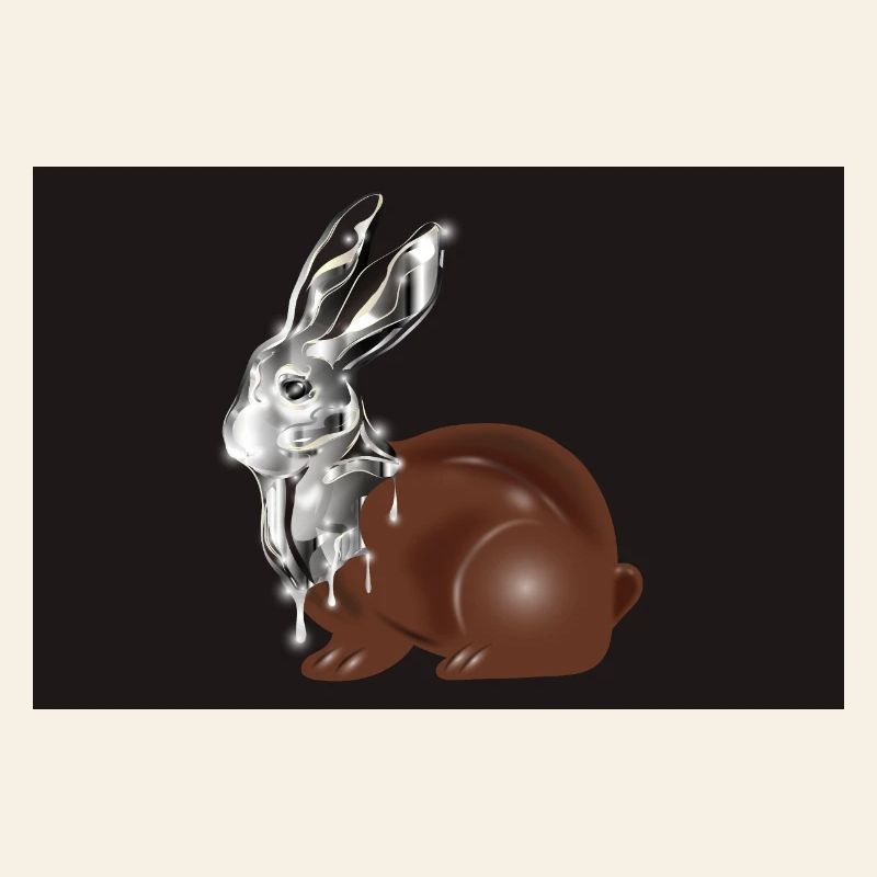 Chocolate Easter bunny in high-gloss chrome look