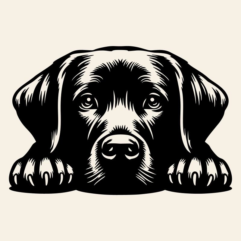 Labrador Head with Paws