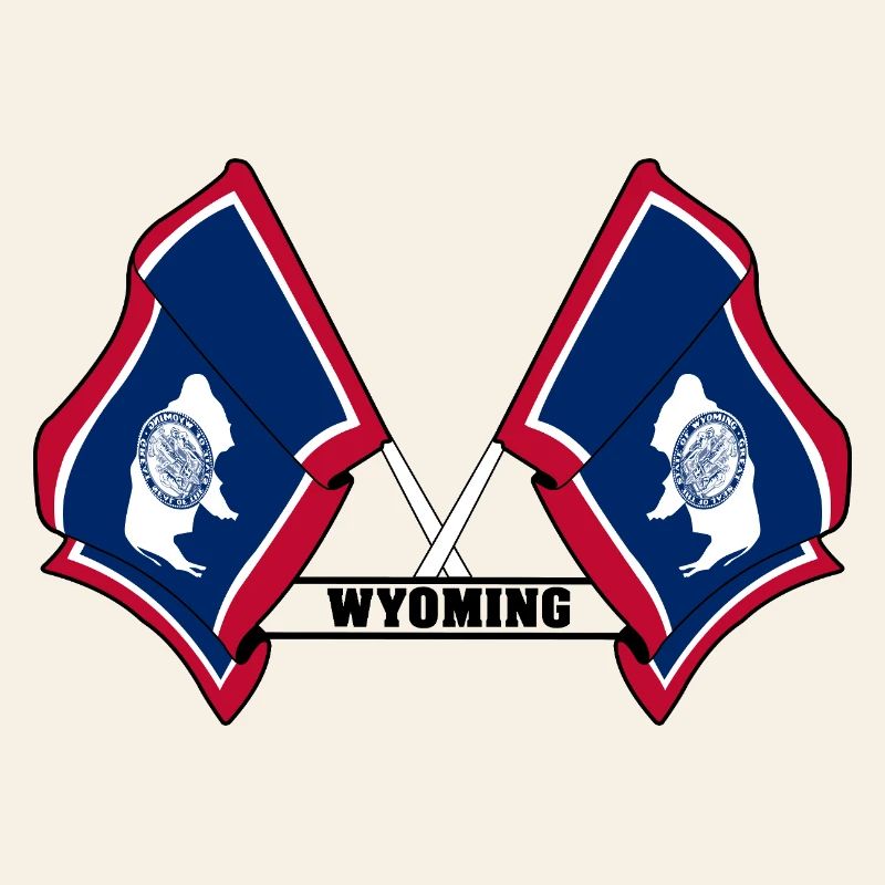 Two flags text WYOMING