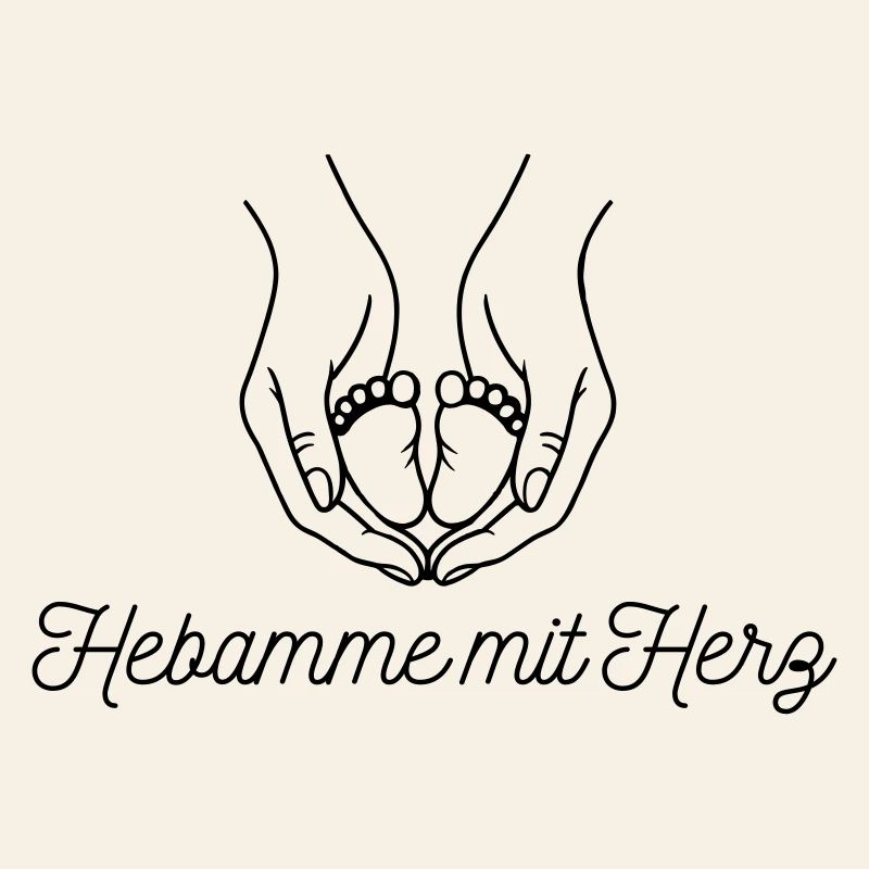 Hebamme mit Herz - personalisierbares Design