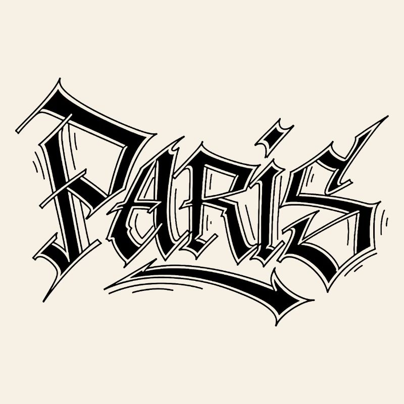 Graffiti-style lettering Paris