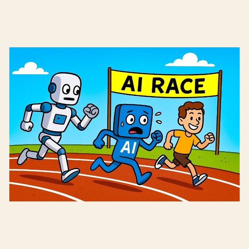 IA course course dessin animé