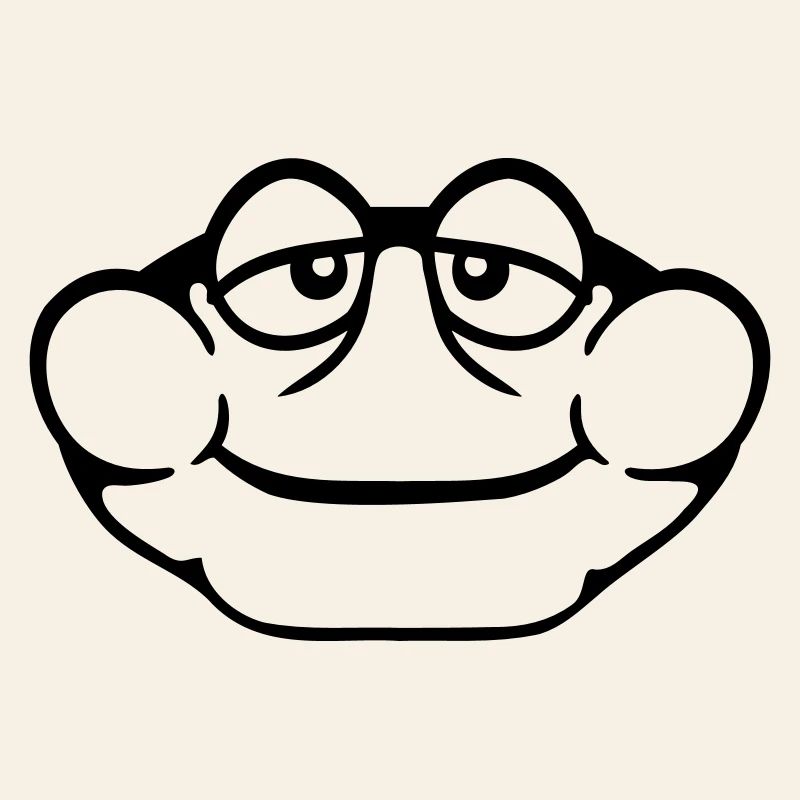 Frosch Kröte lächelt lustig Comic glücklich Cool